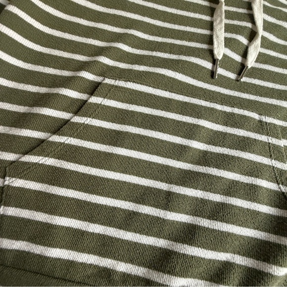 Cleo Olive and White Striped Hoodie - Picture 5 of 7